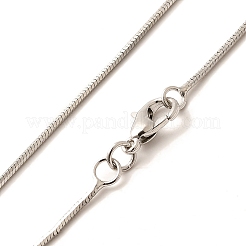 1mm Rack Plating Brass Square Snake Chain Necklaces for Women Men&nbsp;MAK-L044-18P