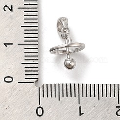 Anti-Tarnish Rhodium Plated 925 Sterling Silver Locket Style Planet Pinch Bails&nbsp;STER-NH0001-55A-P