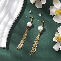 Natural Pearl Ear Studs&nbsp;EJEW-P286-43G