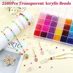 2560Pcs 32 Colors Transparent Acrylic Beads&nbsp;TACR-SZ0001-20A