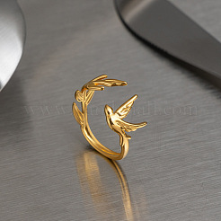 304 Stainless Steel Cuff Open Rings for Women&nbsp;ZK8661