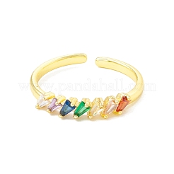 Cubic Zircona Triangle Open Cuff Ring&nbsp;RJEW-H103-08G