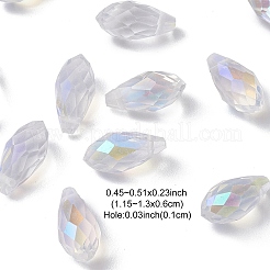 Electroplate Transparent Glass Faceted Teardrop Beads&nbsp;EGLA-YWC0001-01