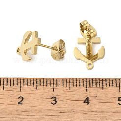 Ion Plating(IP) 304 Stainless Steel Stud Earring Findings&nbsp;STAS-I206-17G