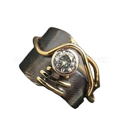 Brass Micro Pave Clear Cubic Zirconia Finger Rings&nbsp;FS-WGE4002-03
