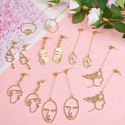 DIY Abstract Face Drop Earring Making Kit&nbsp;DIY-SZ0008-67