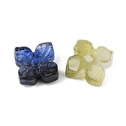 Baking Paint and Golden Metal Enlaced Glass Beads&nbsp;DGLA-T004-15M