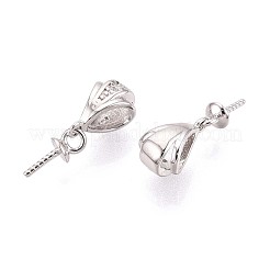 925 Sterling Silver Micro Pave Cubic Zirconia Snap on Bails&nbsp;STER-N016-88P