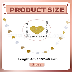 2Pcs Heart Glitter Paper Garland&nbsp;DIY-LP0006-39