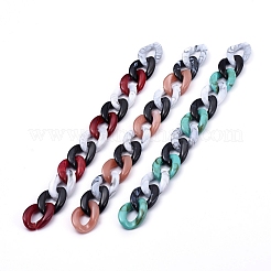 Three Tone Handmade Acrylic Curb Chain Sets&nbsp;AJEW-JB00601