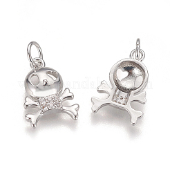 Brass Micro Pave Cubic Zirconia Charms&nbsp;KK-K238-10P