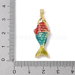 Brass Enamel Pendants&nbsp;KK-Z124-03G-01