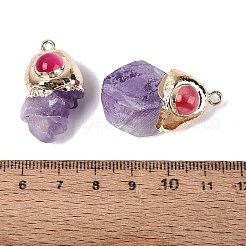 Natural Amethyst Geode & Dyed Agate(Random Color) Pendants&nbsp;G-N366-02G