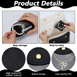 Square PU Leather & PVC Gift Jewelry Packaging Bags with Snap Button&nbsp;ABAG-WH0062-06A