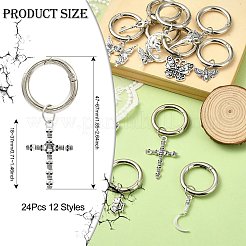 24Pcs 12 Styles Skull Alloy Shoes Charms&nbsp;HJEW-CJ00043
