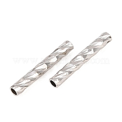 Brass Textured Tube Beads&nbsp;KK-H250-01A-P