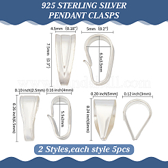 15Pcs 3 Styles 925 Sterling Silver Snap on Bails&nbsp;STER-ME0001-19