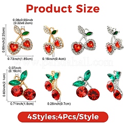 16Pcs 4 Styles Alloy Rhinestone Pendants&nbsp;FIND-YW0012-48