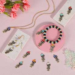 25Pcs 5 Colors Alloy Enamel Pendants&nbsp;ENAM-SZ0004-02