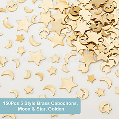 150Pcs 5 Style Brass Cabochons&nbsp;KK-OC0001-40