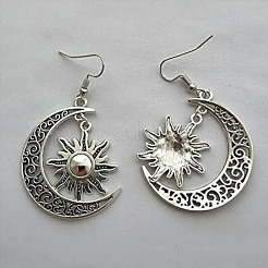 Moon with Sun Alloy Dangle Earrings&nbsp;FS-WG4E656-01