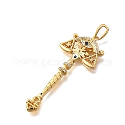 Brass Micro Pave Cubic Zirconia Big Pendants&nbsp;KK-B147-04G-12