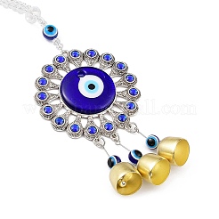 Evil Eye Alloy Lampwork Pendant Decorations&nbsp;HJEW-M005-02F-AS