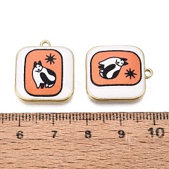 Printed Alloy Enamel Pendants&nbsp;ENAM-N072-01KCG-03