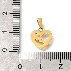Ion Plating(IP) 304 Stainless Steel Micro Pave Cubic Zirconia Pendants&nbsp;STAS-H228-05G-01