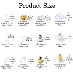 488Pcs 12 Styles Plastic Brass Ear Nuts&nbsp;FIND-YW0005-03