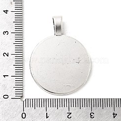 Tibetan Style Alloy Flat Round Pendant Cabochon Settings&nbsp;TIBEP-M022-14AS