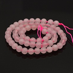 Round Natural Rose Quartz Beads Strands&nbsp;G-N0120-07-6mm