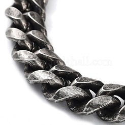 304 Stainless Steel Cuban Link Chains Bracelets for Men & Women&nbsp;BJEW-D031-07B
