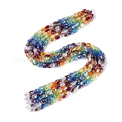 Electroplate Transparent Glass Beads Strands&nbsp;EGLA-Q135-6x8MM-03A