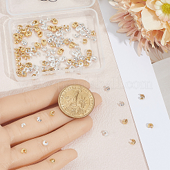 180Pcs 6 Styles Brass Crimp Beads Covers&nbsp;FIND-BBC0004-87