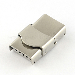Tarnish Resistant Smooth Surface 201 Stainless Steel Watch Band Clasps&nbsp;X-STAS-R063-79