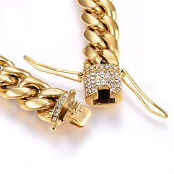 Ion Plating(IP) 304 Stainless Steel Curb Chains Bracelets&nbsp;BJEW-E346-33G