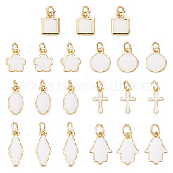 21Pcs 7 Styles Brass Enamel Charms&nbsp;KK-TA0003-19A