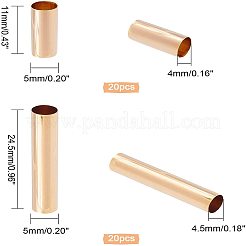 40Pcs 2 Size Brass Tube Beads&nbsp;KK-PH0003-25G