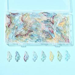 120Pcs 6 Colors Baking Paint Transparent Glass Pendants&nbsp;DGLA-FS0001-18
