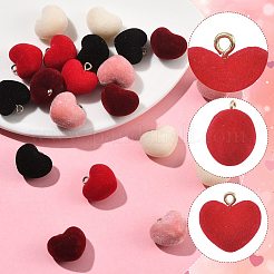 20Pcs 5 Colors Flocky Acrylic Pendants&nbsp;FIND-FS0004-95