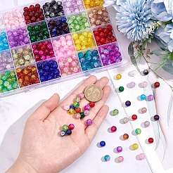 600Pcs 24 Colors Transparent Crackle Glass Beads&nbsp;CCG-PH0001-12