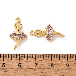 Brass Micro Pave Cubic Zirconia Pendants&nbsp;KK-K382-26G-02