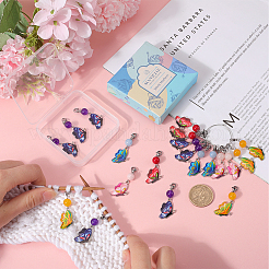 20Pcs Butterfly Alloy Enamel Locking Stitch Markers&nbsp;HJEW-SC0001-52