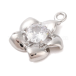 Brass Inlay Clear Glass Pendants&nbsp;KK-S388-29P