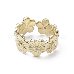 Rack Plating Brass Open Cuff Ring&nbsp;RJEW-K257-49G