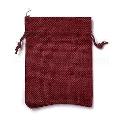 6Pcs 6 Styles Christmas Theme Rectangle Jute Bags&nbsp;ABAG-E007-01