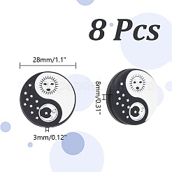 8Pcs Round with Sun and Moon Food Grade Eco-Friendly Silicone Focal Beads &nbsp;SIL-NB0001-46