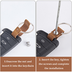 3 Bags Imitation Leather Car Keychain Straps&nbsp;FIND-CL0001-80B