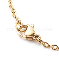 Ion Plating(IP) 201 Stainless Steel Cat Footprint Link Bracelet with 304 Stainless Steel Cable Chains for Women&nbsp;BJEW-E111-05G